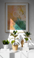 Peach and Turquoise - Abstract Art Print